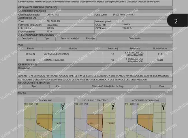 Documento técnico de Terreno esquinero en venta en Conocoto